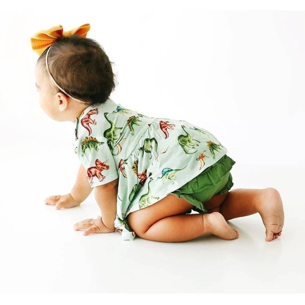 Posh Peanut buddy short Sleeve Peplum Top & Bloomer Set 12/18 NWT- new in bag
